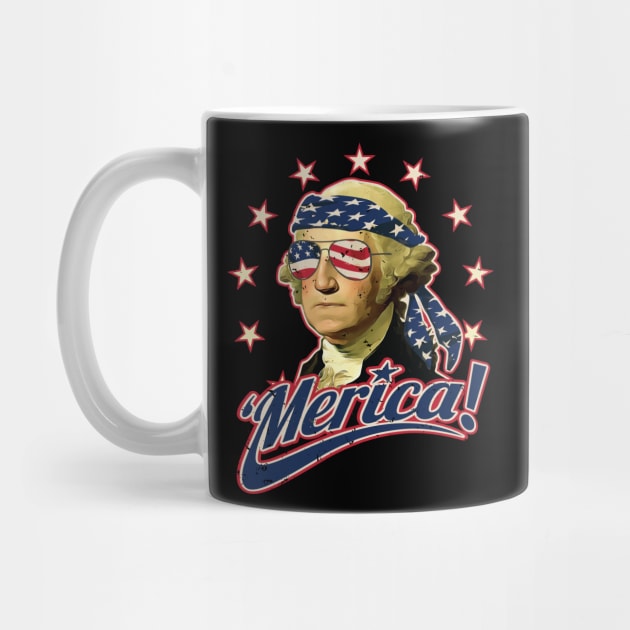 Funny Patriotic President George Washington Merica by hobrath